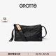 GROTTO個(gè)樂(lè )黑石包經(jīng)典大容量植鞣綿羊皮單肩斜挎通勤軟包男女款新年禮物 黑石M（黑標）