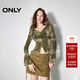 ONLY冬季潮流修身短款V領(lǐng)開(kāi)衫毛衣針織衫女|12443A007 E05 海港褐綠色 L (170) 88A