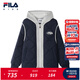 斐樂(lè )FILA【新雪麗棉】?jì)和b外套2025年冬季新款男中大童棉服 暗淵藍-NV 140