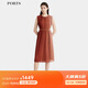 PORTS寶姿女裝2024春夏新款腰鏈裝飾圓領(lǐng)無(wú)袖優(yōu)雅漸變百褶連衣裙 咖啡色 XS (2)
