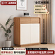 奈居俄羅斯落葉松實(shí)木鞋柜門(mén)口入戶(hù)柜家用原木風(fēng)入戶(hù)玄關(guān)柜收納儲物柜 原木+白【80*35*100cm】