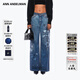 ANN ANDELMAN【林墨同款】男女同款氣質(zhì)穿搭花卉牛仔褲闊腿寬松 藍色 XS