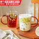 千代源花見(jiàn)貓杯子耐熱玻璃杯日式櫻花貓咪圖案水杯玻璃馬克杯牛奶早餐杯 耐熱玻璃杯