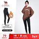 駱駝（CAMEL）加絨鯊魚(yú)褲女瑜伽打底芭比緊身褲 YK222CL7718B 幻影黑 XXL