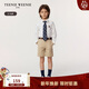 Teenie Weenie Kids小熊童裝25年新款男童學(xué)院風(fēng)簡(jiǎn)約百搭直筒短褲 米色 140cm