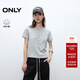ONLY2025夏季新款純棉透氣個(gè)性做舊印花短袖正肩T恤女|125301010 G19淺灰紗色 L