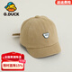 G.duck小黃鴨兒童針織卡通小熊棒球帽秋冬韓版遮陽(yáng)帽寶寶休閑鴨舌帽帽子 卡其色-hello 建議10-30個(gè)月(帽圍46-50cm)