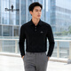 比音勒芬【科技棉】春秋款男士新年休閑通勤T恤親膚柔軟翻領(lǐng)長(cháng)袖POLO衫男 07黑色 L （105）