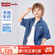 Levi's李維斯兒童牛仔襯衫短袖夏季新款經(jīng)典水洗男童女童襯衣童裝 圣得西藍 160 /80 【建議身高158-170cm】