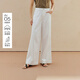 茵曼（INMAN）茵曼復古簡(jiǎn)約白色闊腿牛仔褲26夏女裝新款休閑直筒長(cháng)褲子 珍珠白 26