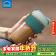 樂(lè )扣樂(lè )扣（LOCK&LOCK）咖啡杯耐熱玻璃水杯子男女學(xué)生便攜式雙飲吸管杯隨手杯500ML綠色