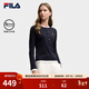 FILA 斐樂(lè )官方女子針織長(cháng)袖T恤25冬新款時(shí)尚經(jīng)典休閑修身亨利衫打底衫 傳奇藍-NV L 170/88A/L