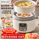 小熊（Bear）電燉鍋 電燉盅 隔水燉鍋3-4人用 煲湯鍋 燕窩燉盅 燉湯鍋 燉湯盅 寶寶輔食鍋 DDZ-C25X6 4L配蒸籠