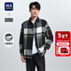 海瀾之家（HLA）長(cháng)袖襯衫男冬季款寬松磨毛格子休閑襯衣男 藏青格紋3B M 175/92A 推薦137~148斤