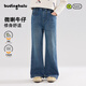 布丁哈魯女童質(zhì)感時(shí)尚牛仔褲春季新品中大童修身微喇褲兒童簡(jiǎn)約百搭褲子潮