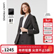 朗姿【Basic衣櫥】純羊毛職業(yè)輕商務(wù)西裝外套秋秋新氣質(zhì)款西服 中灰色3 M