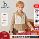 哈吉斯（HAZZYS）品牌童裝男童馬甲秋新品防靜電搖粒絨舒適保暖立領(lǐng)拼接馬甲 奶油色 145