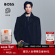 雨果博斯BOSS【含羊絨 禮物】男士冬季羊毛混紡修身大衣外套 404-深藍色 M (48)
