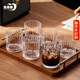 青蘋(píng)果耐熱玻璃咖啡杯300ml6只裝 家用玻璃水杯 豎紋茶杯洋酒杯啤酒杯