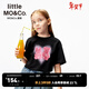 little MO&Co.涼感速干衣 little moco童裝25夏新款男女童小熊運動(dòng)短袖圓領(lǐng)t恤 黑色 160 160/76