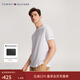 Tommy Hilfiger春夏男裝純棉休閑簡(jiǎn)約舒適純色內搭打底衫圓領(lǐng)短袖T恤上衣 白色YBR S （推薦：120-135斤）