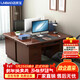 洛來(lái)寶電腦桌帶抽屜實(shí)木桌子經(jīng)理室辦公桌行政辦公桌椅1.6米桌(紅棕色)