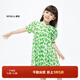 little MO&Co.童裝夏裝裙子女童純棉碎花裙兒童短袖連衣裙小女孩 翠綠色 140 140/64