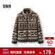 森馬（Semir）外套女冬季仿羊羔毛搖粒絨立領(lǐng)寬松圖案2025復古夾克109725108011