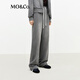 MO&Co.【active系列】神褲休閑褲2026春新品松緊腰做舊感MBF1PATT01 深花灰色 M /165