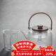 容山堂玻璃煮茶壺煮茶器泡茶壺燒水壺大號養生壺泡茶電陶爐茶壺套裝 胡桃木平蓋提梁蒸煮茶器-豎紋
