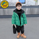 G.duck小黃鴨兒童羽絨服男童短款加厚2025冬季寶寶外套韓版面包服小男孩 綠色c字母 120 建議110-120cm6-7歲