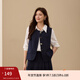 纖莉秀【暮野暖調】復古學(xué)院風(fēng)兩件套裝大碼女裝胖mm2025秋裝新款089 藏藍色【馬甲QK4270】 XL