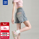 唐獅2025夏口袋編織毛邊短褲