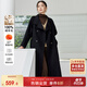 尚都比拉中長(cháng)款100%羊毛大衣女冬季寬松呢子雙面毛呢外套 黑色 L 