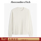 Abercrombie & Fitch美式復古舒適百搭純色華夫格圓領(lǐng)長(cháng)袖T恤25春季男裝124-4532 象牙白 M (180/100A)