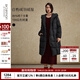 例外（EXCEPTION）輕奢國潮女裝秋冬款黑鴨絨保暖連帽中長(cháng)款羽絨服大衣潮流設計 黑色 L