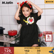 M.Latin/馬拉丁商場(chǎng)同款女童短袖連衣裙夏裝新款印花裙子 黑色 120