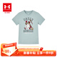 安德瑪（Under Armour）童裝圓領(lǐng)短袖T恤兒童運動(dòng)透氣T恤圓領(lǐng)短袖男童棒球服上衣 藍色 160 【尺碼偏小，按正常拍大一碼】