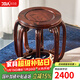 木中央 紅木家具 印尼黑酸枝(學(xué)名:闊葉黃檀)圓鼓凳 中式實(shí)木圓凳子坐墩繡墩 茶幾凳寶寶換鞋鼓櫈 大八足：面36*中44.5*高47