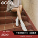 愛(ài)步（ECCO）休閑鞋女 26年新款早春時(shí)尚百搭牛皮板鞋德訓鞋 柔酷11號235813 砂礫灰/白色/海洋藍23581361580 37