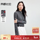 尚都比拉簡(jiǎn)約通勤半高領(lǐng)打底衫女秋季彈力坑條長(cháng)袖內搭小衫糖果扣減齡上衣
