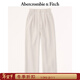 Abercrombie & Fitch女裝春秋美式復古氣質(zhì)白領(lǐng)通勤百搭高腰闊腿休閑褲 淺卡其色 27 S (155/72A)短版