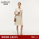 歌莉婭小香風(fēng)裙子歐若風(fēng)氣質(zhì)淑女V領(lǐng)連衣裙出游穿搭1E3R4K010 07W米色 S