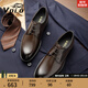VOLO犀牛男鞋商務(wù)皮鞋男士正裝鞋英倫風(fēng)休閑皮鞋透氣真皮德比鞋 深咖啡（頭層小牛皮） 40