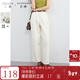 三彩大碼女裝2025秋款休閑全棉高腰牛仔褲直筒小白褲顯瘦胖MM 奶白色 M 160/72B