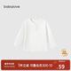 babylove嬰兒T恤春秋款純棉長(cháng)袖上衣男女寶寶純色百搭打底衫內搭秋裝