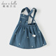戴維貝拉（DAVE＆BELLA）女童牛仔背帶裙2026春裝新款女寶寶連衣裙洋氣兒童裙子小童童裙 牛仔藍【現貨】 100 cm（建議身高90-100cm）