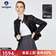 Navigare意大利小帆船真皮皮衣女士秋冬款黑色時(shí)尚百搭外套立領(lǐng)短款機車(chē)服 暗夜黑 M