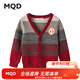 馬騎頓（MQD）男女款長(cháng)袖線(xiàn)衫秋冬款兒童針織衫毛衣 酒紅 110