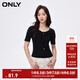 ONLY秋季氣質(zhì)淑女百搭顯瘦掛脖綁帶修身T恤女|124101003 H1Z 黑色 165/84A/M